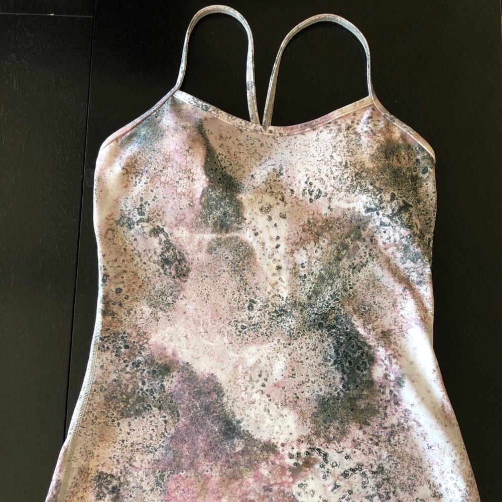 lululemon athletica Pink, Gray, Black Marble-Print Tank Top